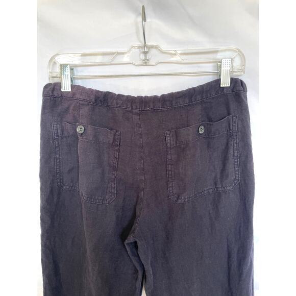 Vince Navy Linen Wide Leg Loose Fit Drawstring Pants, XS - Picture 4 of 5